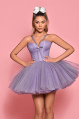 Dusty Purple A-line Mini Dresses, Short Prom Dresses, Homecoming Dresses