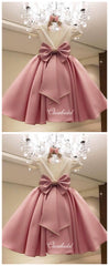 Cap Sleeves Satin Flower Girl Dresses, Beaded Lovely Flower Girl Dresses