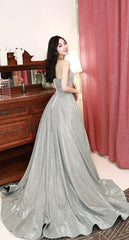 A-line Sparkly Long Prom Dresses, Elegant Prom Dresses, Stylish 2020 Prom Dresses