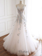 Elegant A-line Tulle Lace Prom Dresses, Newest Beaded 2020 Prom Dresses Long