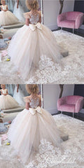 Cap Sleeves Lovely Tulle Lace Flower Girl Dresses
