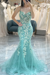 Elegant Lace 2025 Mermaid Newest Long Prom Dresses, Appliques Wedding Guest Dresses