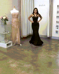 Black Long Mermaid Shiny Jersey Bridesmaid Dresses