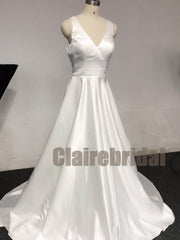 Feedback for Simple Ivory Satin Wdding Gown