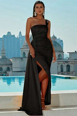 Black Side Slit Long Prom Dresses, Mermaid Sexy Newest Evening Party Dresses, 2023 Prom Dresses