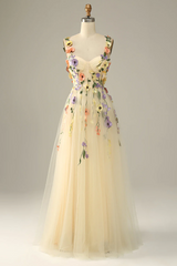 A-line Elegant Girl Party Prom Dresses, Newest 2023 Long Prom Dresses, Appliques Wedding Dresses