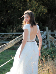 Cap Sleeves Top Lace Wedding Dresses, A-line 2020 Wedding Dresses