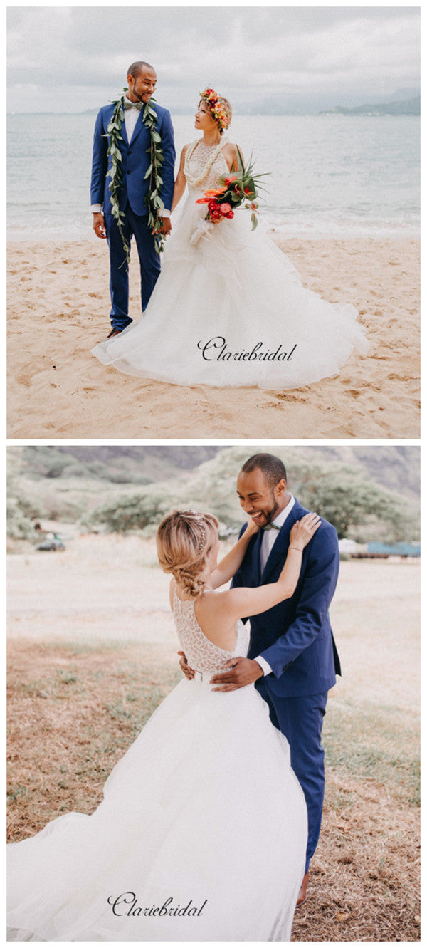A-line Tulle Wedding Dresses, Simple Wedding Dresses, Bridal Gowns