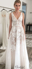 Elegant Appliques Wedding Dresses, Popular A-line Wedding Dresses