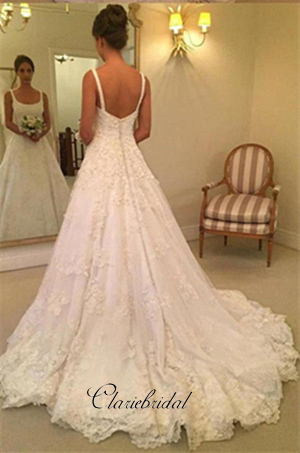 Elegant Lace Wedding Dresses, A-line Bridal Gowns, Fancy Newest Wedding Dresses 2019