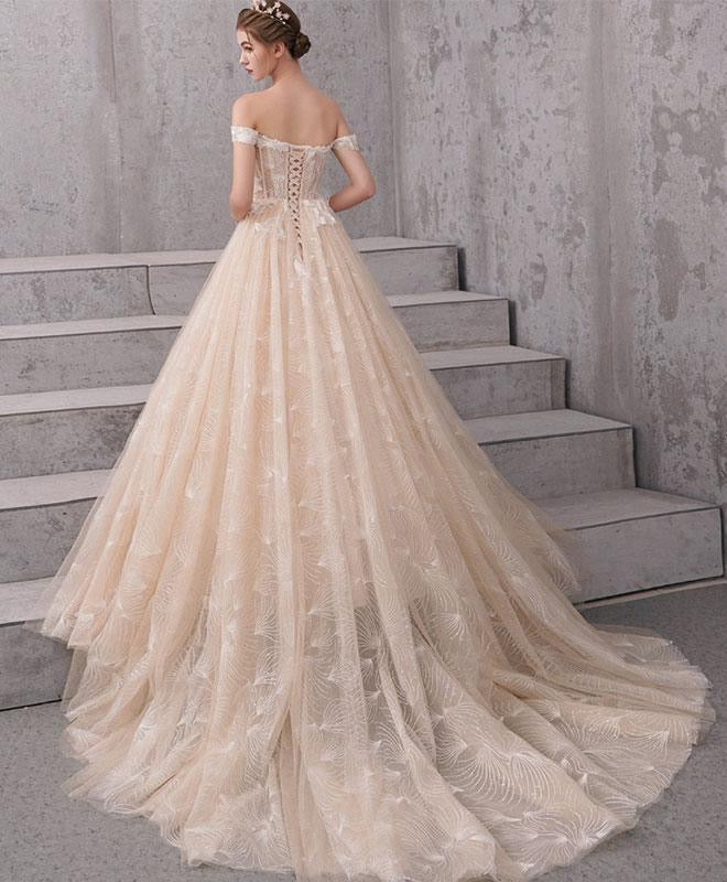 Fashion Lace Long Wedding Dresses, High Quality A-line Wedding Dresses