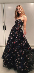 Appliques Sweetheart Design New Prom Dresses, Girl Graduation Party Long Prom Dresses 2021