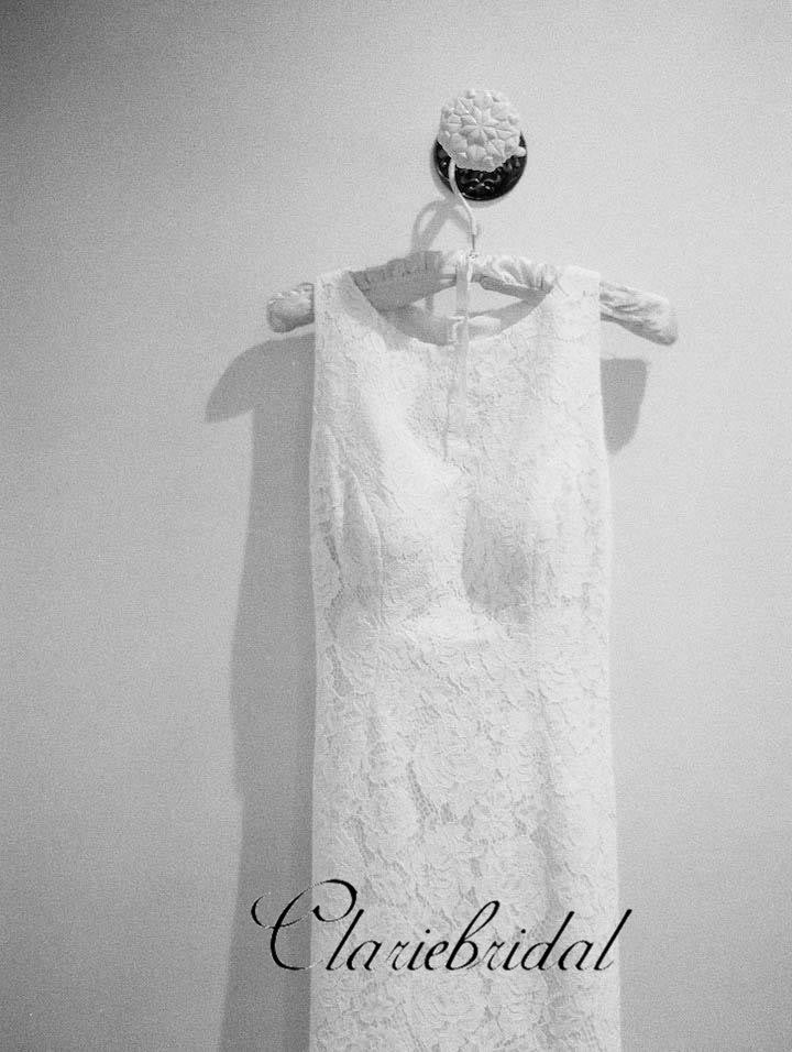 Elegant Mermaid Lace Wedding Dresses, Open Back Wedding Dresses