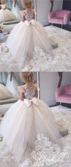 Cap Sleeves Lovely Tulle Lace Flower Girl Dresses