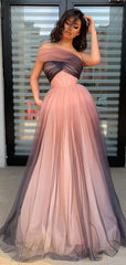 Elegant A Line Sleeveless Prom Dresses 2021, Tulle Long Prom Dresses, Popular Prom Dresses