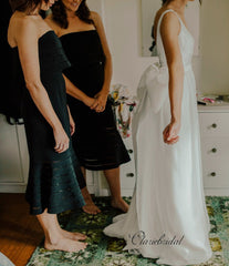 Custom Design A-line Wedding Dresses, Newest Satin Fancy Wedding Dresses 2019